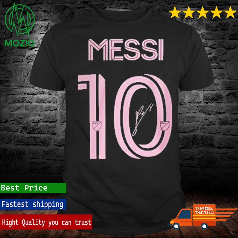 Customized Lionel Messi No 10 Signed Inter Miami Gradient