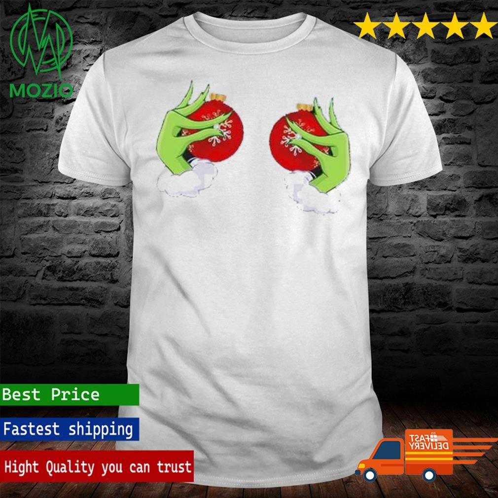 The Grinch Hand Holding Boobs Funny Christmas 2023 Holiday Gift T-Shirt,  hoodie, sweater, long sleeve and tank top