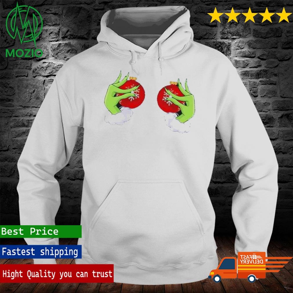 The Grinch Hand Holding Boobs Funny Christmas 2023 Holiday Gift T-Shirt,  hoodie, sweater, long sleeve and tank top