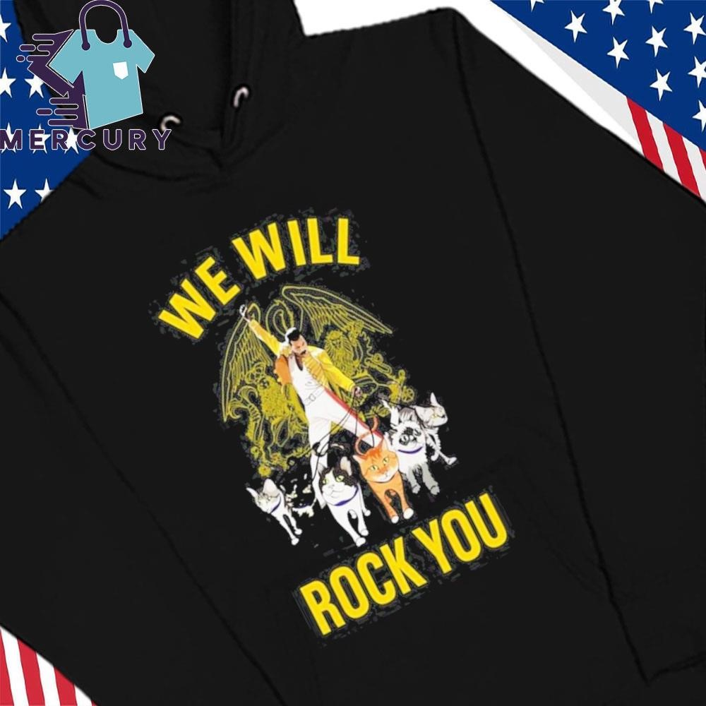 Freddie Mercury Cat Person We Will Rock You T Shirt hoodie sweater long sleeve and tank top