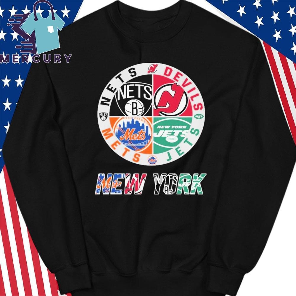 Official New York Mets NY Jets New Jersey Devils Brooklyn Nets Proud City Sport T Shirt hoodie sweater long sleeve and tank top