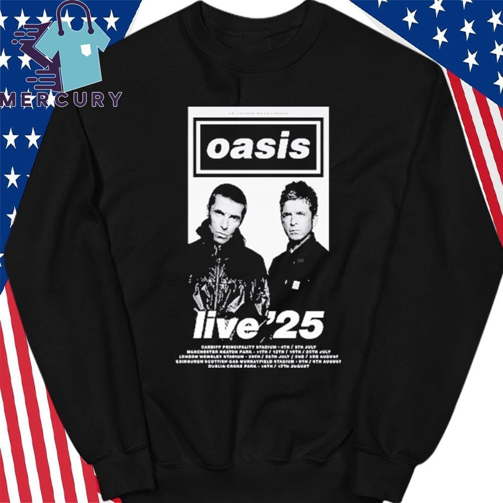 Oasis Tシャツ Long Sleeve Live'25 バンド 限定 UK Design Oasis Live
