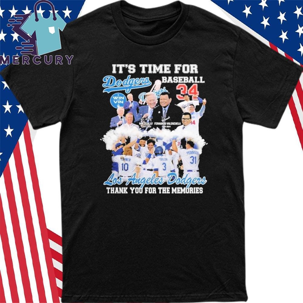 It's time for dodger baseball fashion t shirt