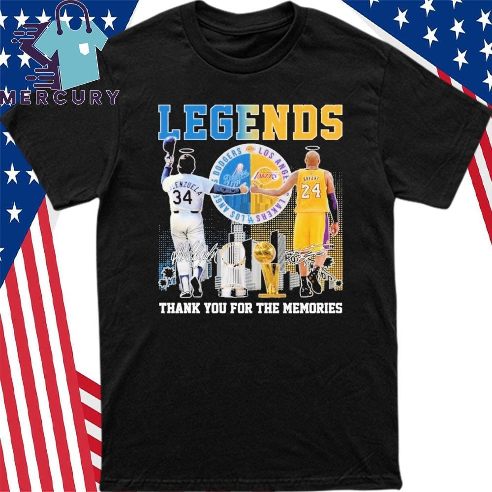 Official Los Angeles Lakers Kobe Bryant LA Dodgers Fernando Valenzuela The Legends T Shirt hoodie sweater long sleeve and tank top