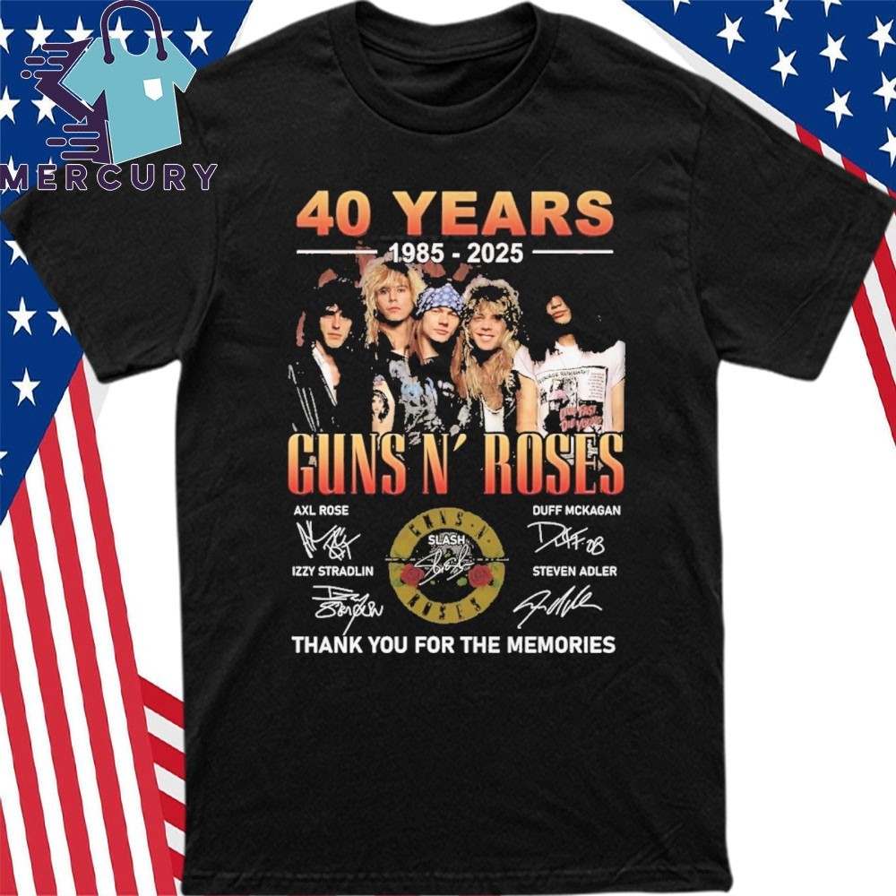 Official 40 Years 1985-2025 Guns N Roses Signature Thank You